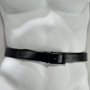 PERRY ELLIS Men Black/Brown Genuine Leather Belt Reversible Black Buckle Size 38